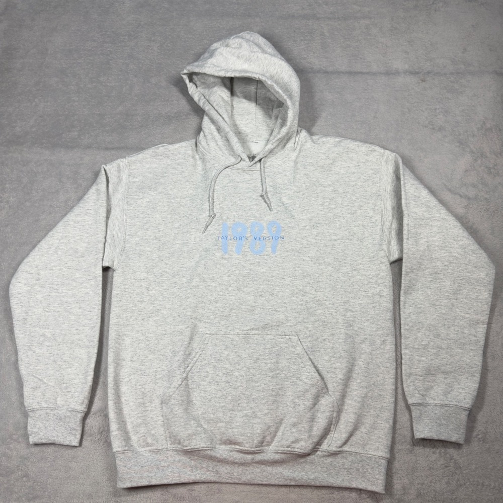 Taylor Swift 1989 Taylor's Version Hoodie Medium Gray Blue Tracklist Merch - Picture 4 of 10